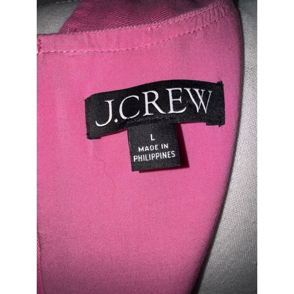 J.Crew Re-Imagined Pink Linen Blend Bow Front Shift Dress Woman’s Size Large - Picture 6 of 16